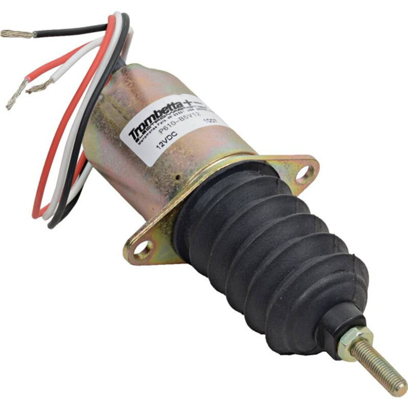 12V Pull Solenoid, New Flat Mount, Continuous Duty, 3 Terminals, Copper Contact