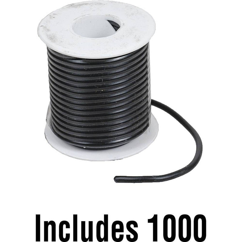 16GA Primary Wire 1000' Black PVC Insulated GPT SAE J1128