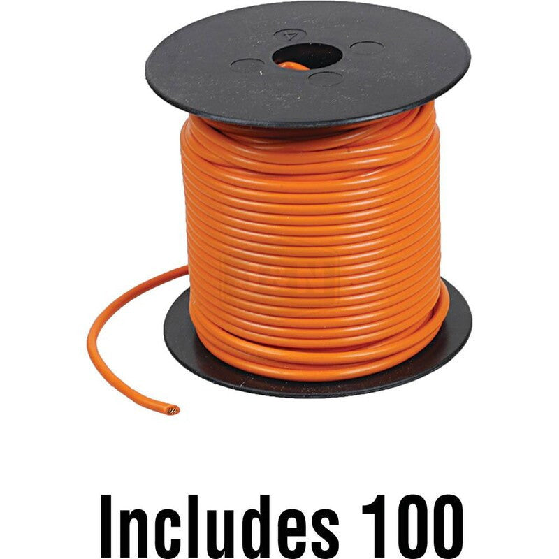 12GA Primary Wire 100ft Orange PVC Insulated GPT SAE J1128