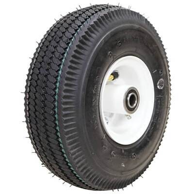 Wheel Assembly 4.10x3.50-4 Pneumatic with Sealed Bearings, White Hub