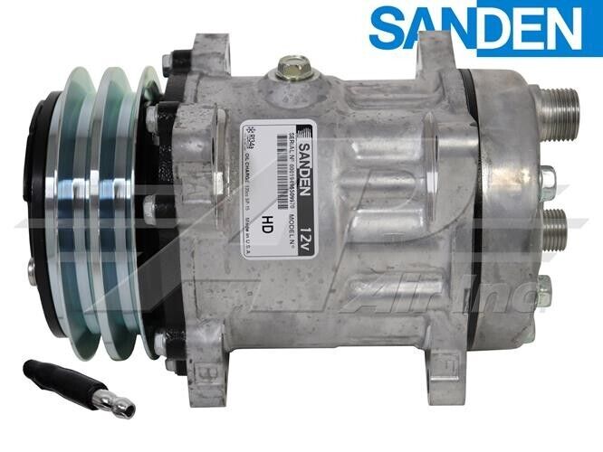 New OEM Sanden Compressor Fits Case New Holland 84056429, 84018078, 84018077