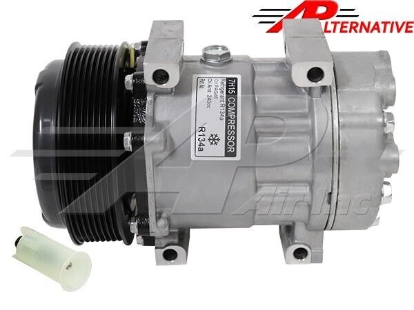 11104251 New A/C Compressor SD7H15 8 Groove Clutch Fits Volvo - 1 Year Warranty