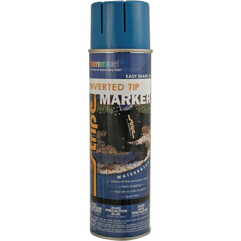 Blue Inverted Tip Industrial Marker - Fast Drying, 6 Cans Per Case