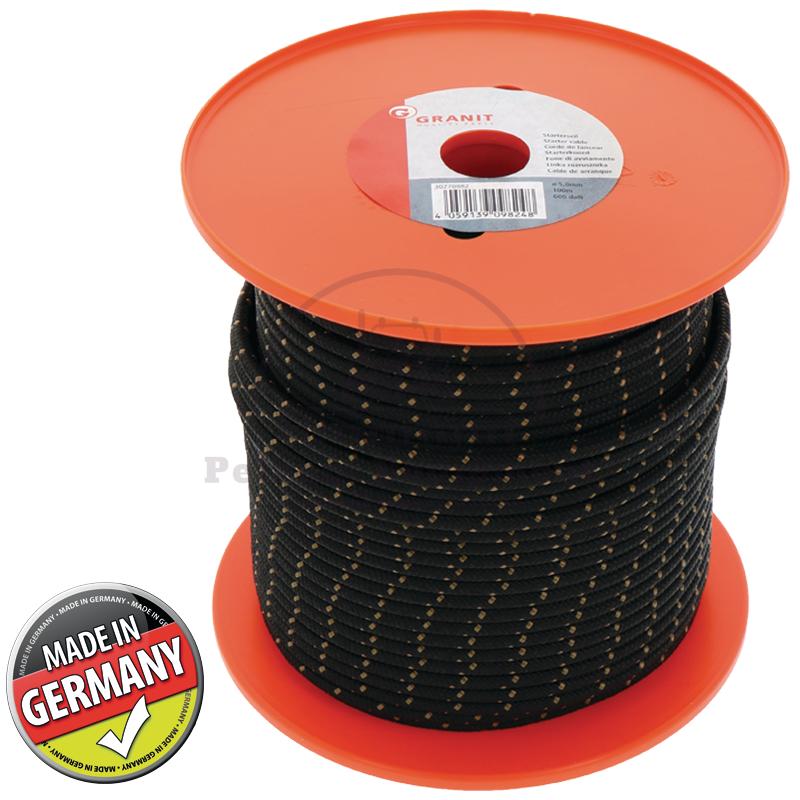 Starter Cable 5mm x 100m Black for Lawn Mowers Chainsaws Brush Cutters