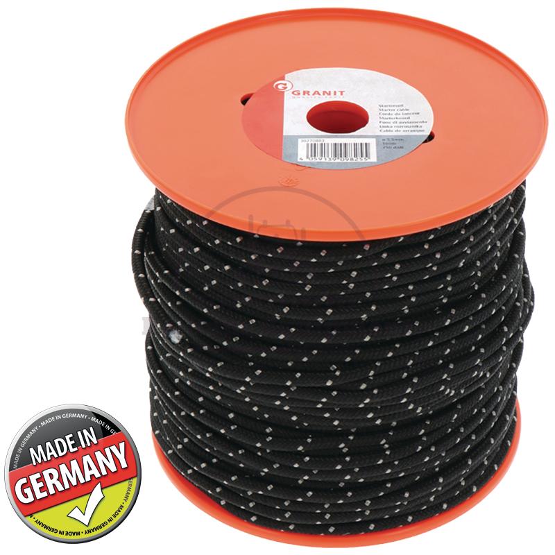 Starter Cable 5mm x 100m Black for Mowers, Chainsaws, Outboards
