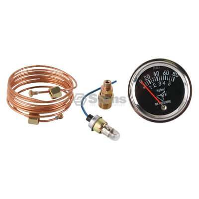 80 lb Oil Pressure Gauge with Backlight, 0-80 Range, 72" Length, Chrome Bezel