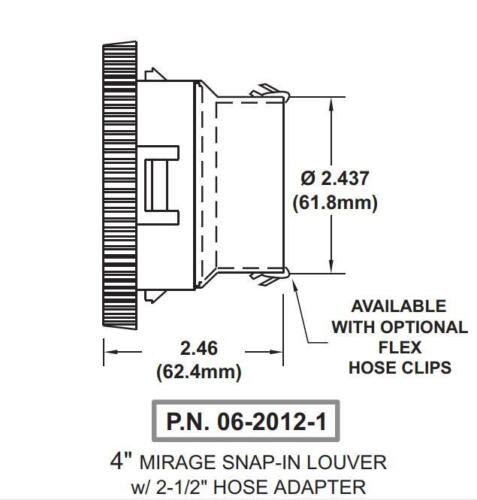 06-2012-1 Coyote 4" MIRAGE SNAP-IN LOUVER w/ 2-1/2" HOSE ADAPTER