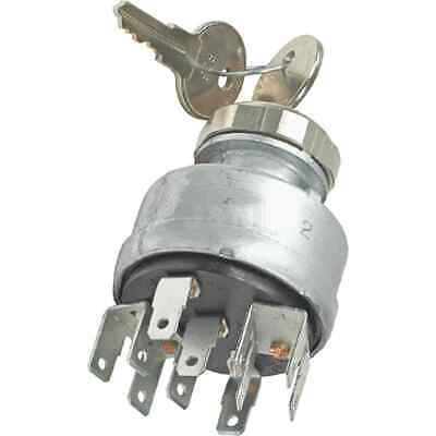 4-Position Ignition Switch with 11 Blade Terminals, 12V, 1" Stem Mount