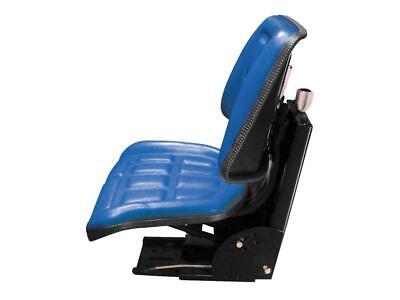 Blue Vinyl Suspension Seat Flat Back Sliding Base Flat/Angle Mount Unassembled