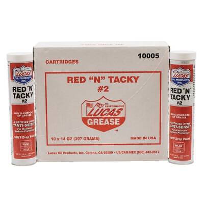 Red Tacky Grease - 10 Tubes of 14 oz. - Water Resistant, Rust Inhibitors