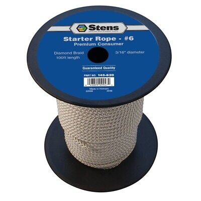 100' Diamond Braid Starter Rope #6 for 4-Cycle Engines, Heavy-Duty, Low Stretch