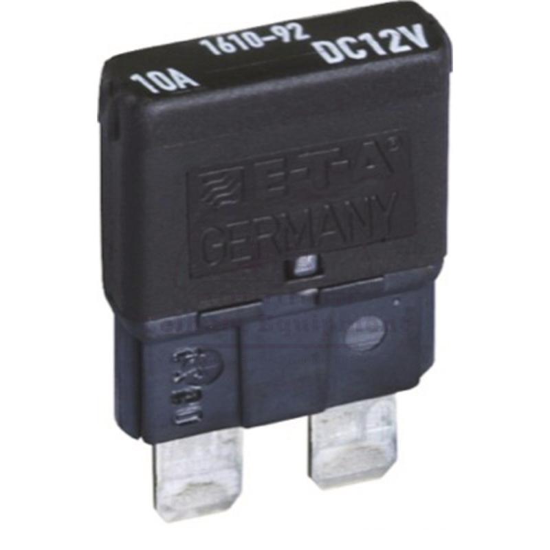 Circuit Breaker 12V 10A Black Self-Resetting 72581/3C Standard
