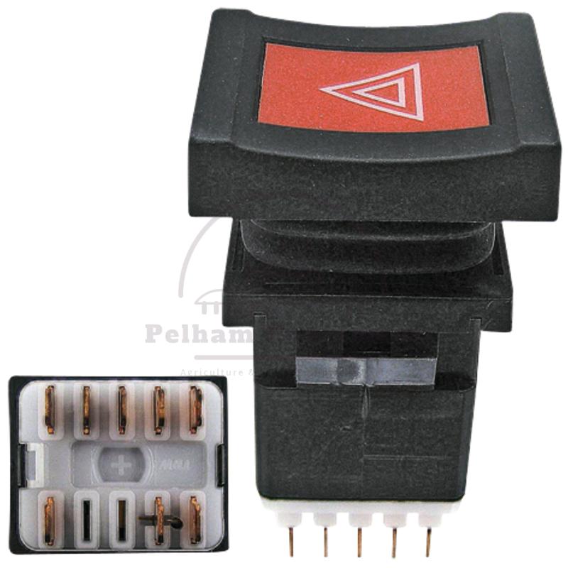 Hazard Light Switch for Massey Ferguson 3050-3690, 8 Blade Terminals