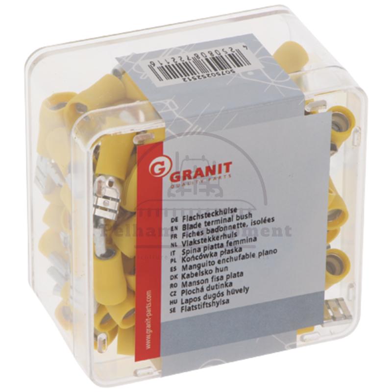 Blade Terminal Bush Yellow 47.049 6.3x0.8mm Partially Insulated