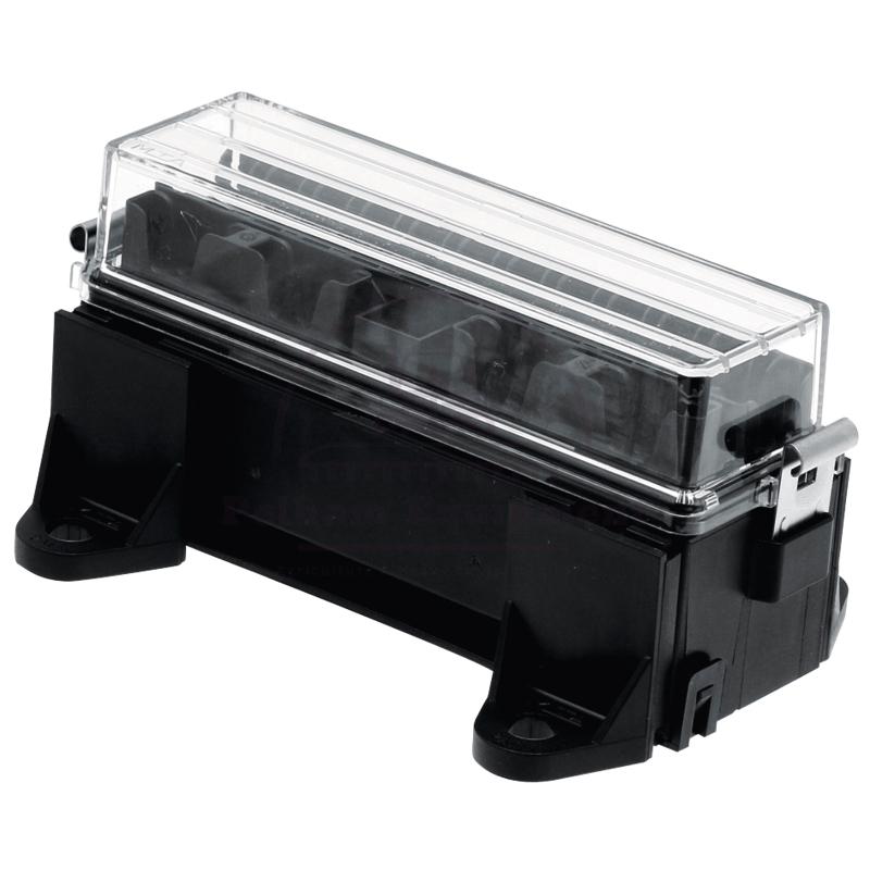 Fuse Box 130x89x64mm Transparent Cover 6.3mm Axial Connection
