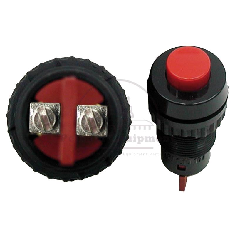 Red Push Button Switch 250V 2A 16.2mm Mounting Silver Screw