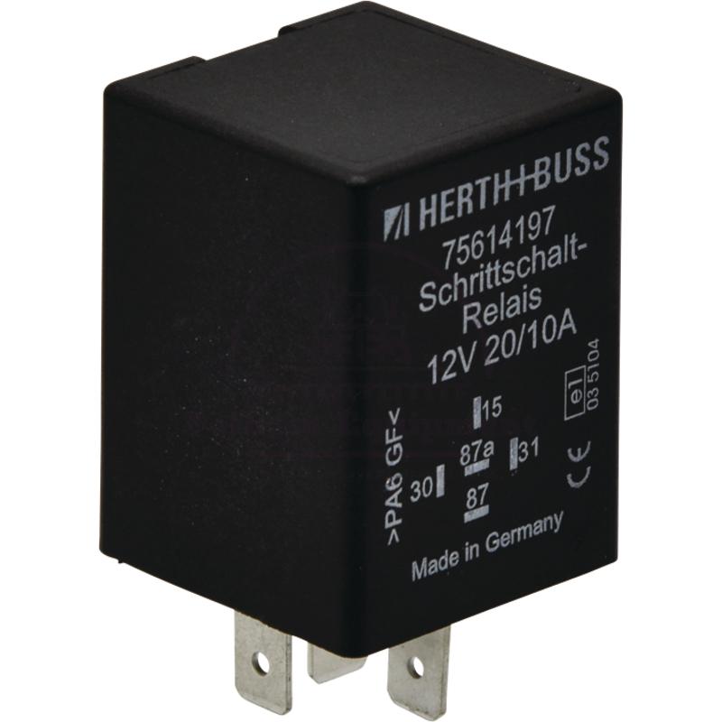 12V 20/10A 5-Pin Relay with Holder, Flat Plug 6.3mm, Part #12345