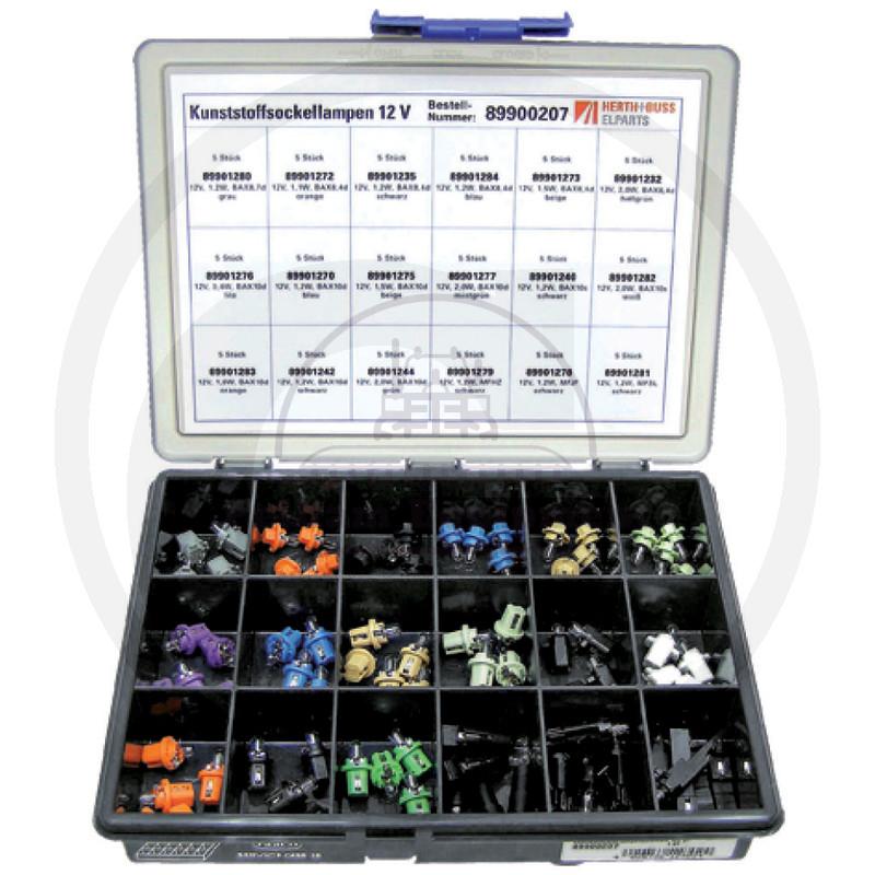 Small Bulb Assortment 12V Various Watts Plastic Socket 80pcs