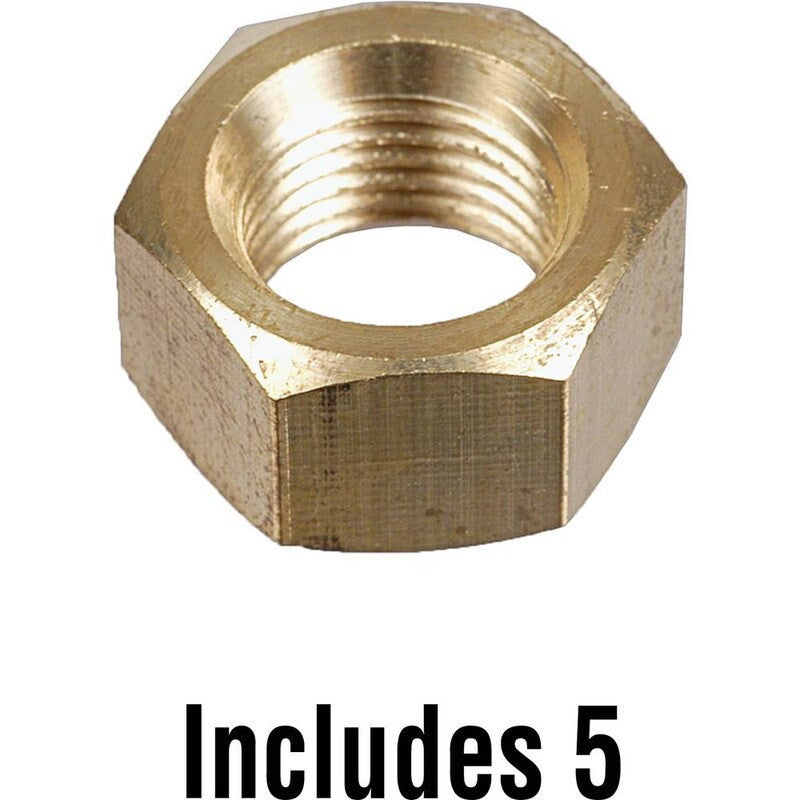 Brass Hex Nut 1/2-20 Thread Size 3/4in Width 7.76mm Thick - Various References