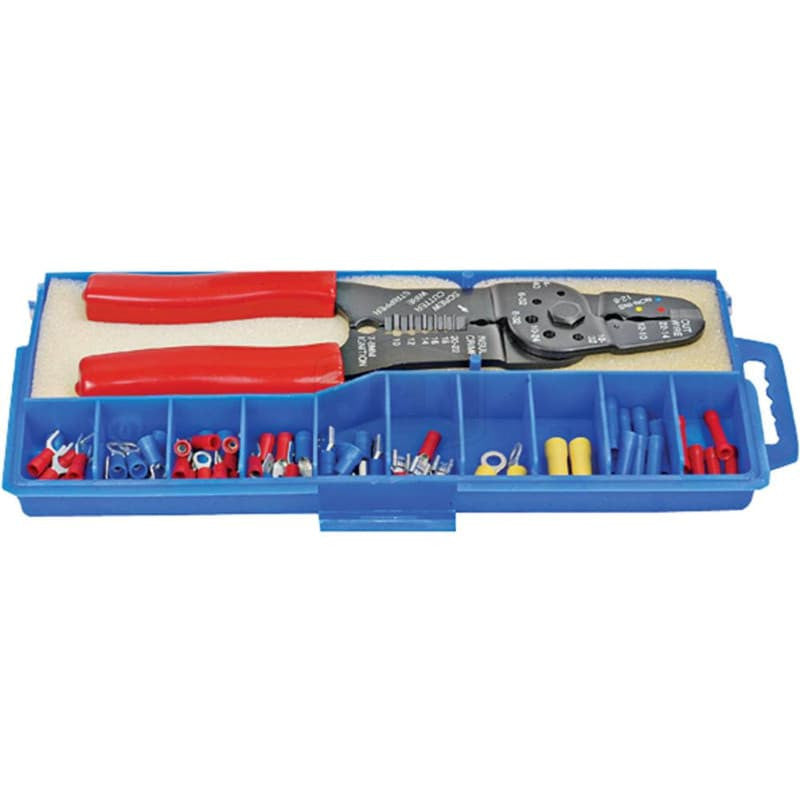 100PC Terminal Kit with Crimping Tool & Case - Electrical Connectors Set