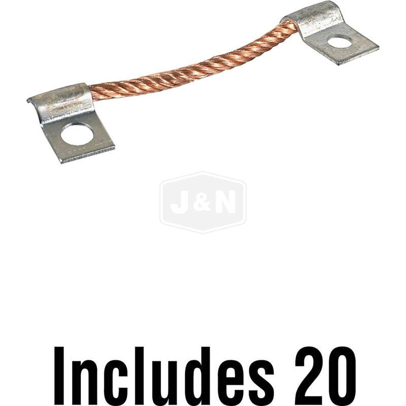 10MT Ground Brush Lead, 5.2mm & 4.3mm Flag Terminals, 1.575" Length