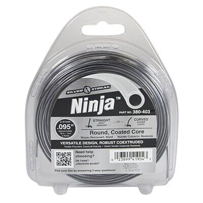 40' Trimmer Line .095" Gray Round Co-Extruded Versatile Design Clamshell