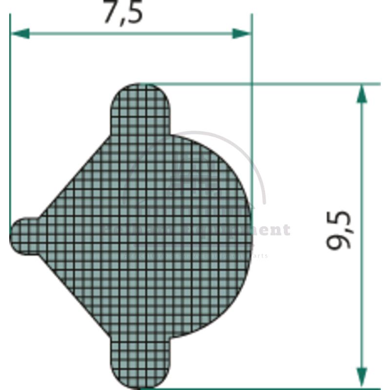 Steyr Cab Glass Seal for Types 8060-8170, SK I/II, Dieteg F/FP/FPK 8000