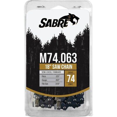 18" Chainsaw Chain Loop .325" Pitch .063" Gauge 74 Drive Links Semi-Chisel