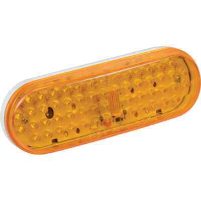 Amber LED Oval Stop Tail Turn Light, 56 LEDs, 12V, 6.5" x 2.1"
