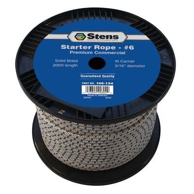 200' Solid Braid Starter Rope #6 - Durable, Abrasion Resistant, 3/16" Diameter
