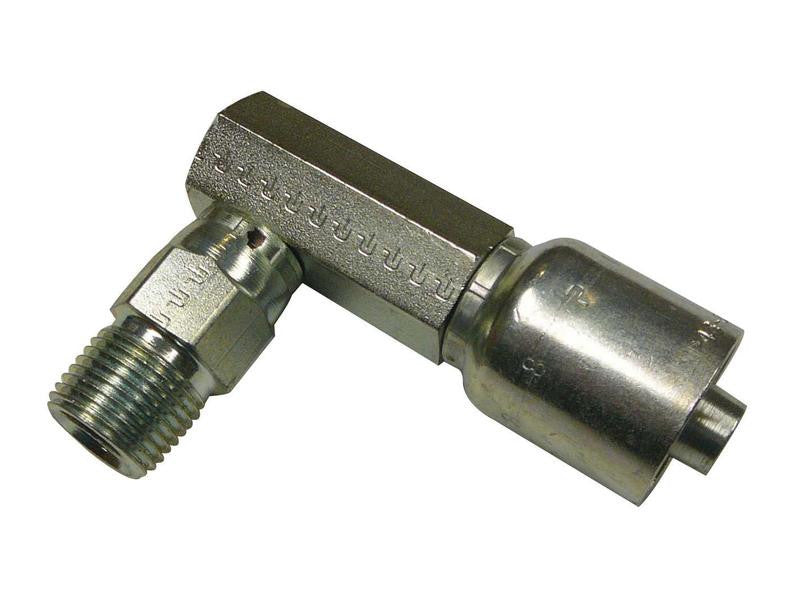 Pioneer 3/8'' x 1/4'' x 18'' Male 90° Compact Swivel NPTF Hose Fitting