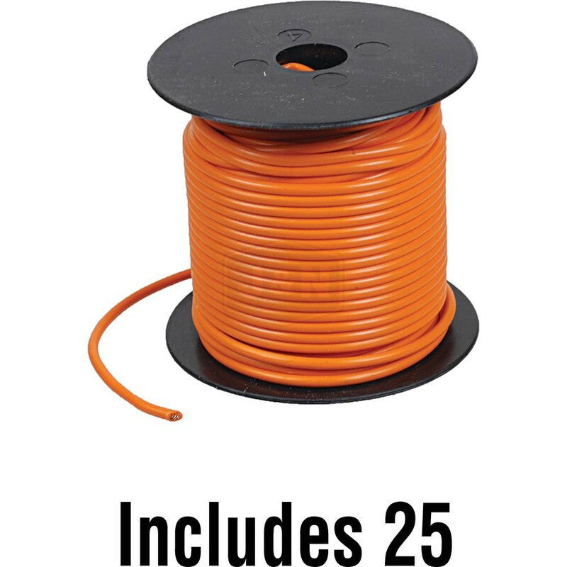 16GA Primary Wire 25' Orange PVC Insulated GPT SAE J1128 Electrical Wire