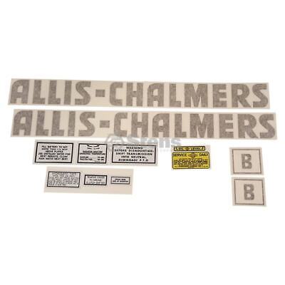 Allis Chalmers B Black Decal Set - Vintage Tractor Restoration Parts
