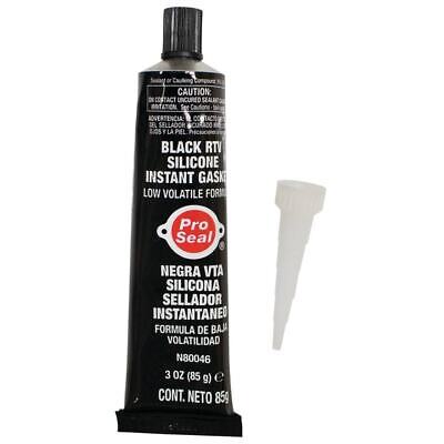 Black Silicone RTV Instant Gasket 3 oz Tube - Seals Oil Pans, Water Pumps & More
