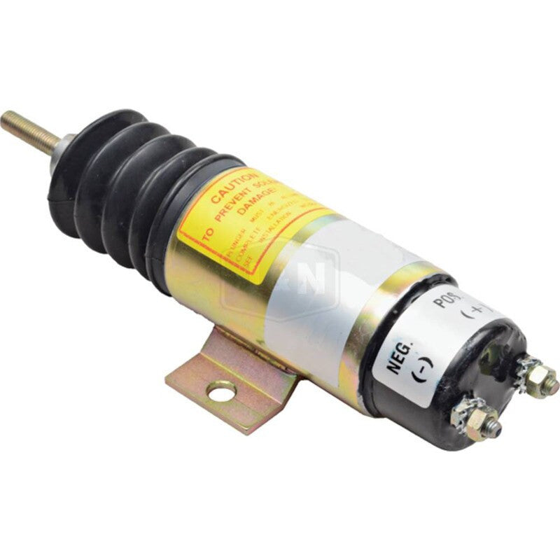 12V Pull Solenoid, New Continuous Duty, 42A Pull, Side Mount, 2 Terminals