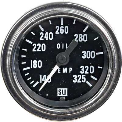 Oil Temperature Gauge 2 1/16" Mech 140-325�F Lighted Chrome Black Face