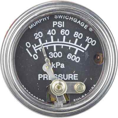 Oil Pressure Gauge 0-100 PSI 2 1/16" Chrome Bezel Black Face Swichgage