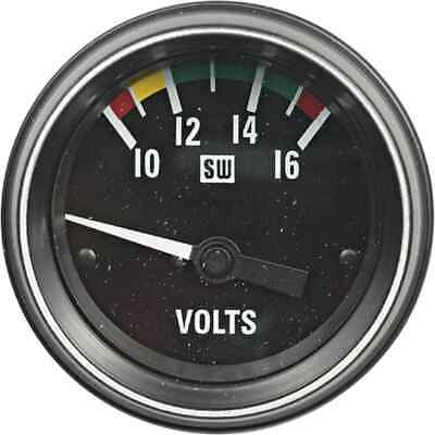 12V Voltmeter Gauge 10-16V Range Lighted 2 1/16" Black Bezel Heavy Duty
