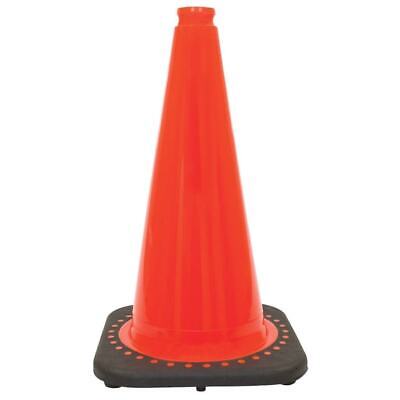18" Safety Traffic Cone - Red/Orange with Black Base - Durable & Lightweight