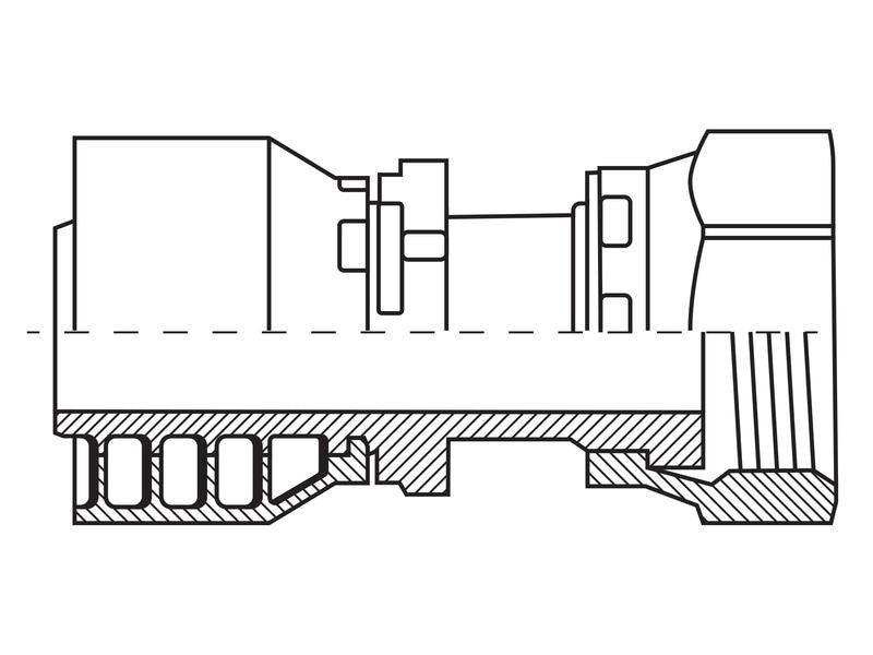 1'' x 1-7/16'' x 12'' Female Straight Swivel ORFS Hose Fitting - Parker