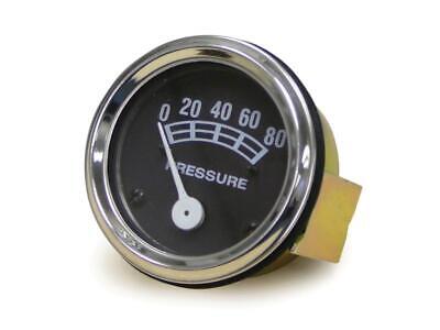 Oil Pressure Gauge 80LB Chrome Universal Fit 80 PSI 2" Bezel for Tractors