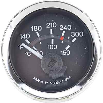 Oil Temperature Gauge 2 1/16" Lighted Marine 140-300�F Chrome Bezel