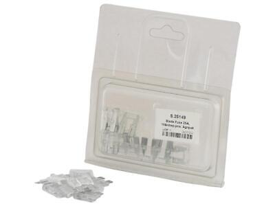 25A Blade Fuses - 10 Pack - White Clear Snap Pack for Various Uses