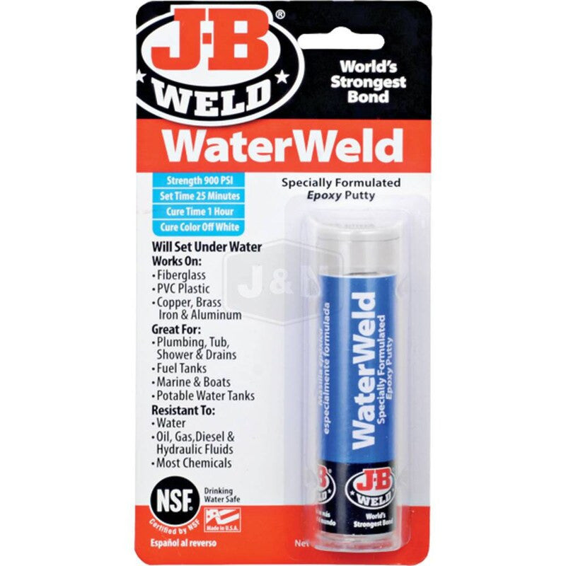 Water Weld Epoxy Putty 2 Oz - Seals Leaks, Repairs Plumbing, Fuel Tanks & More