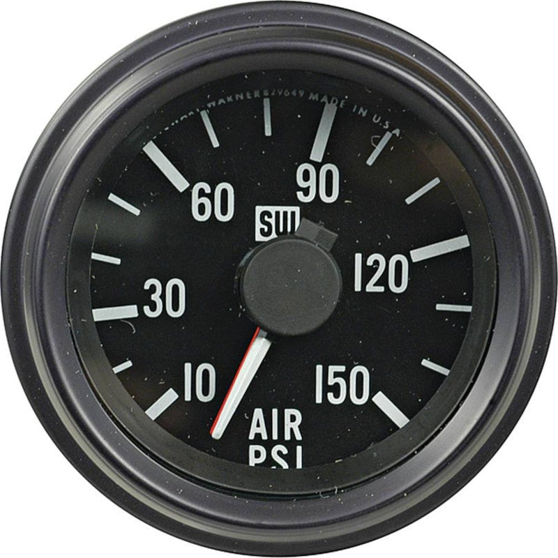 Air Pressure Gauge 10-150 PSI Dual 2 1/16" Lighted Black Bezel & Face