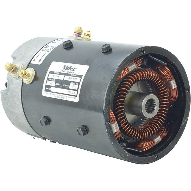 New 48V Traction Drive Motor, 163.9mm OD, DC, 19 Internal Splines, 4 Fields