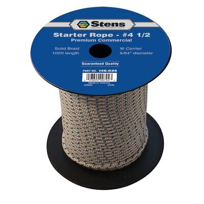 100' Solid Braid Starter Rope 9/64" Diameter Durable Cord for All Applications