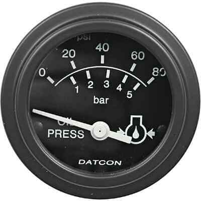 Oil Pressure Gauge 0-80 PSI 2 1/16" Black Bezel Heavy Duty Industrial