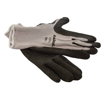 Medium Gray String Knit Gloves - Abrasion Resistant, Latex Coated Grip