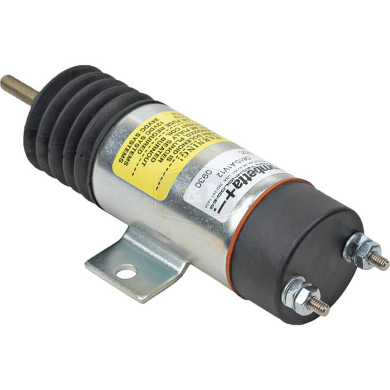 12V Pull Solenoid, New, Continuous Duty, 42A Pull, 2 Terminals, Side Mount